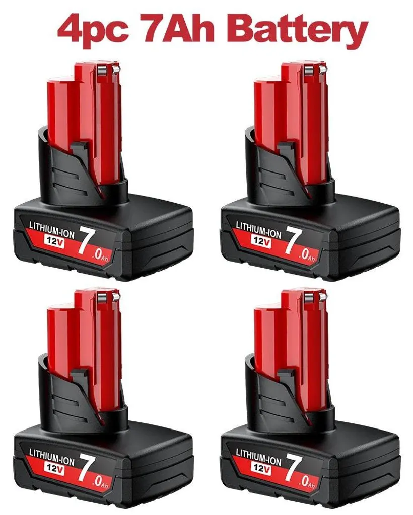 Batterie M12 12V Li-Ion 7.0Ah - Lot de 4 haute capacité longue durée marron