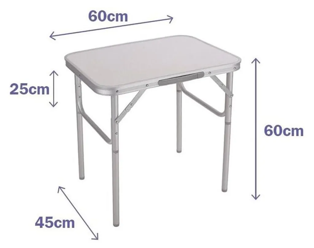 Table pliante de camping blanche 60x60 cm idéale pour vos sorties