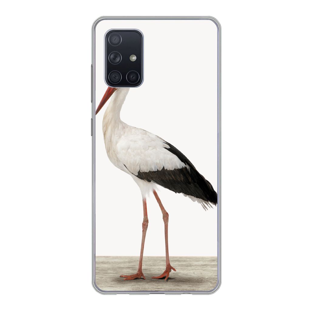 MuchoWow Handyhülle Schutzhülle Hülle für Samsung Galaxy A51 5G Storch - Vogel - Tiere - Jungen - Kinder - Mädchen Silikon Softcase Handy H...