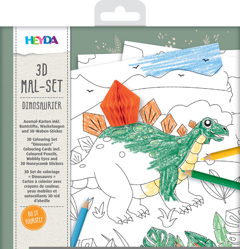 HEYDA 3D Mal-Set "Dinosaurier" 15-teilig