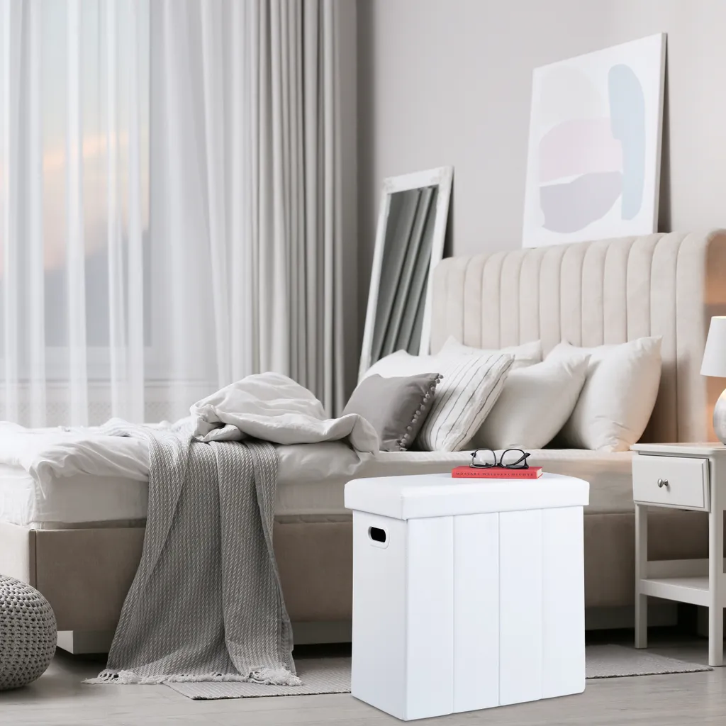 Tabouret de bureau blanc en similicuir - Siège d'appoint pour esthétique - 5