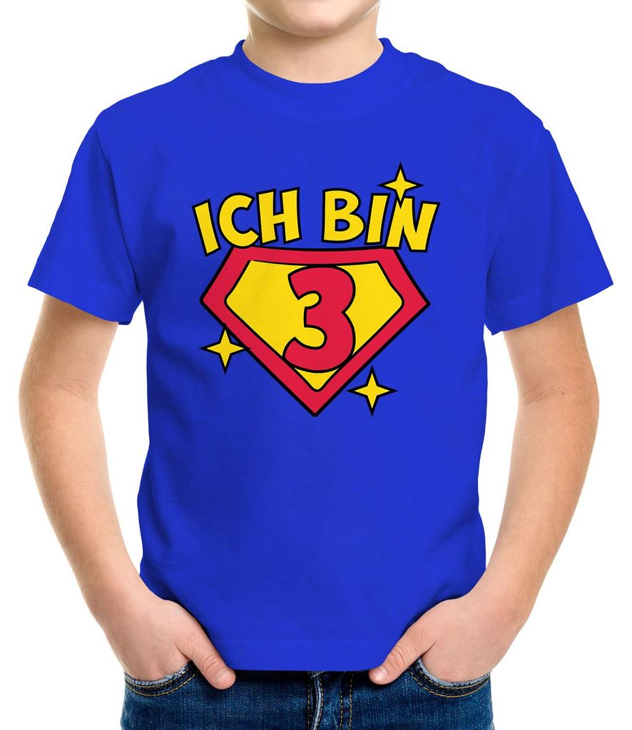 Kinder T-Shirt Superheld Superheldin Geburtstag Alter Motiv Produktbild 