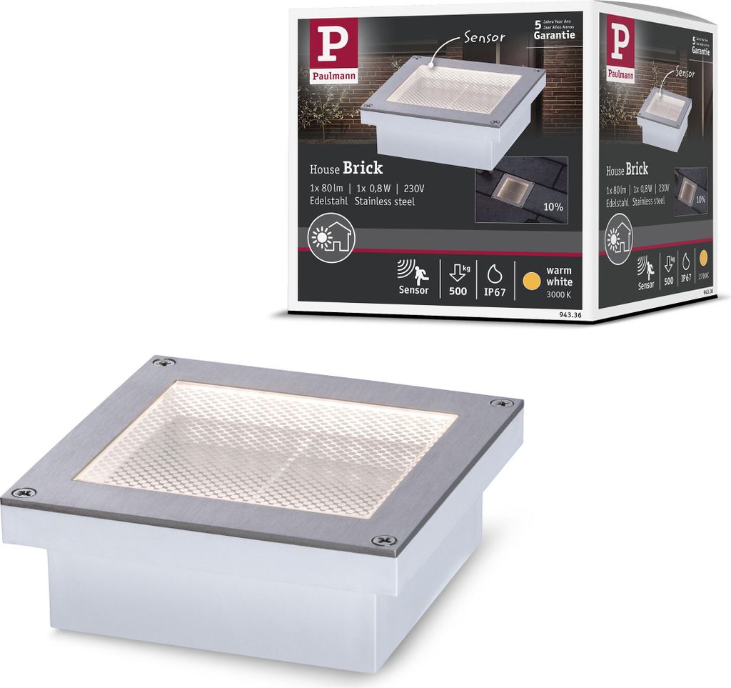 Lampada da incasso a pavimento LED Paulmann Brick Immagine del prodotto 
