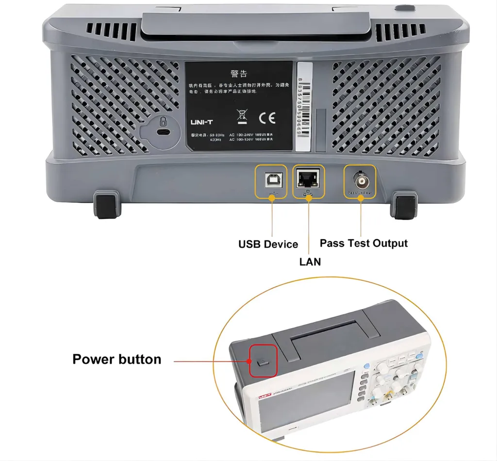 Oscilloscope Numérique de Table UTD2102CEX+ UNI-T 100 MHz 2 Voies