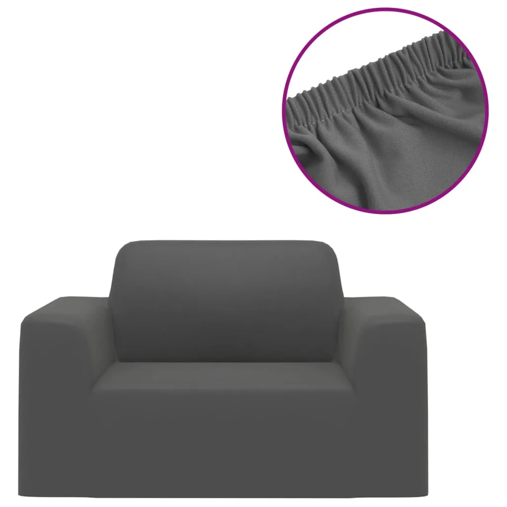 Fodera Divano vidaXL Jersey Antracite - Protezione Elegante e Stretch - 3
