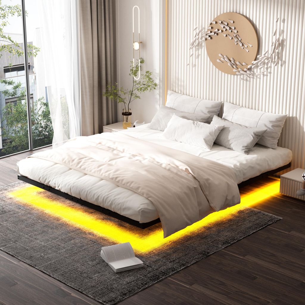 DEWINNER 140 x 200 cm Bettgestell (inkl. Metall-Bettbrett), Produktbild 