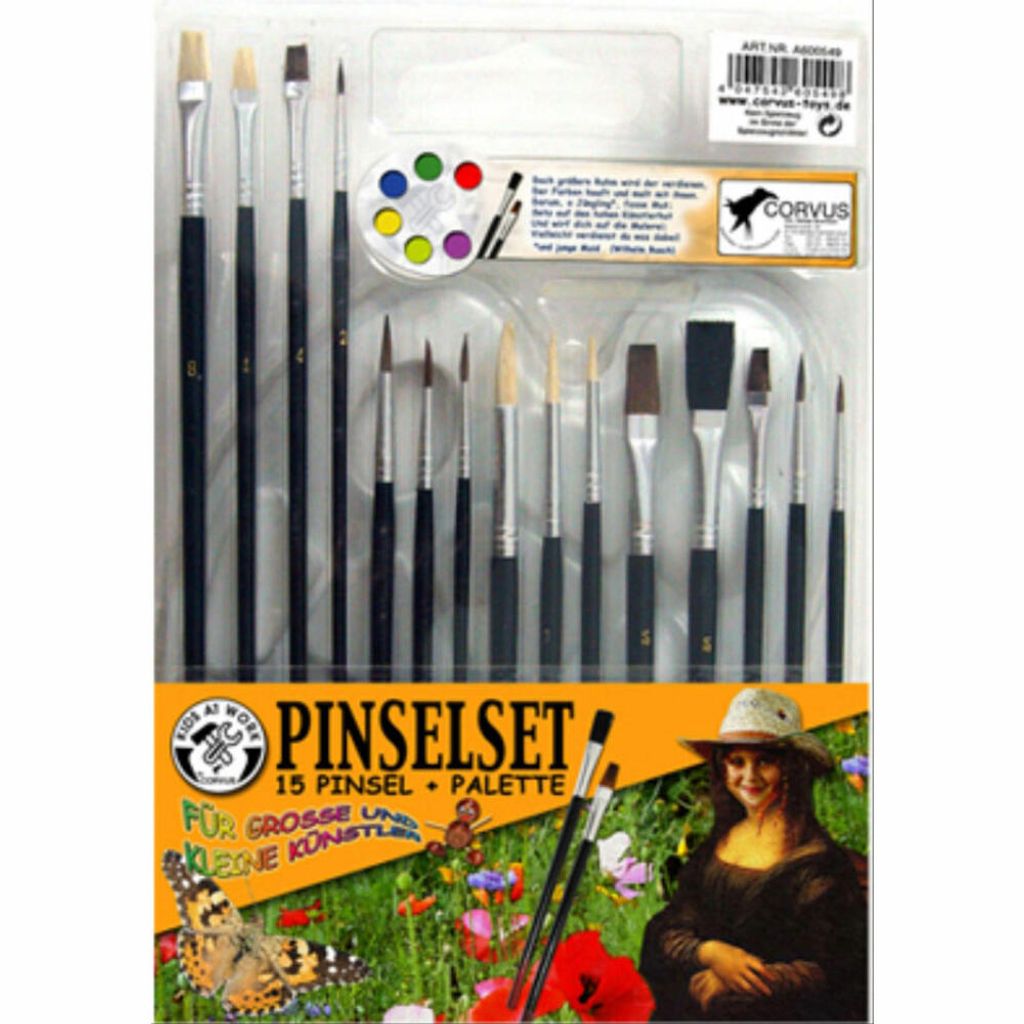 Pinselset 15 Pinsel + Palette