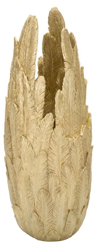 Mauro Ferretti Vase Federn 32x34x80 cm goldfarben Produktbild 