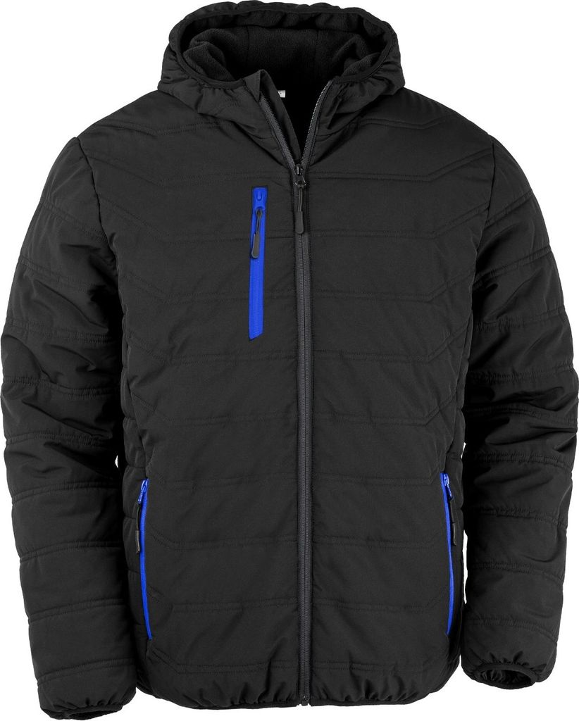 Result Genuine Recycled - "Compass" Steppjacke für Herren PC4629 (L) (Schwarz/Königsblau)