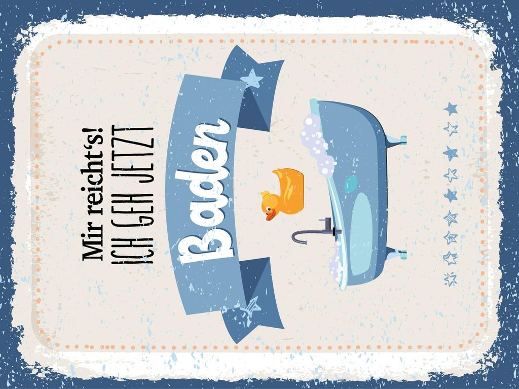 vianmo Blechschild 40x30 cm mir reicht ́s ich geh jetzt Baden