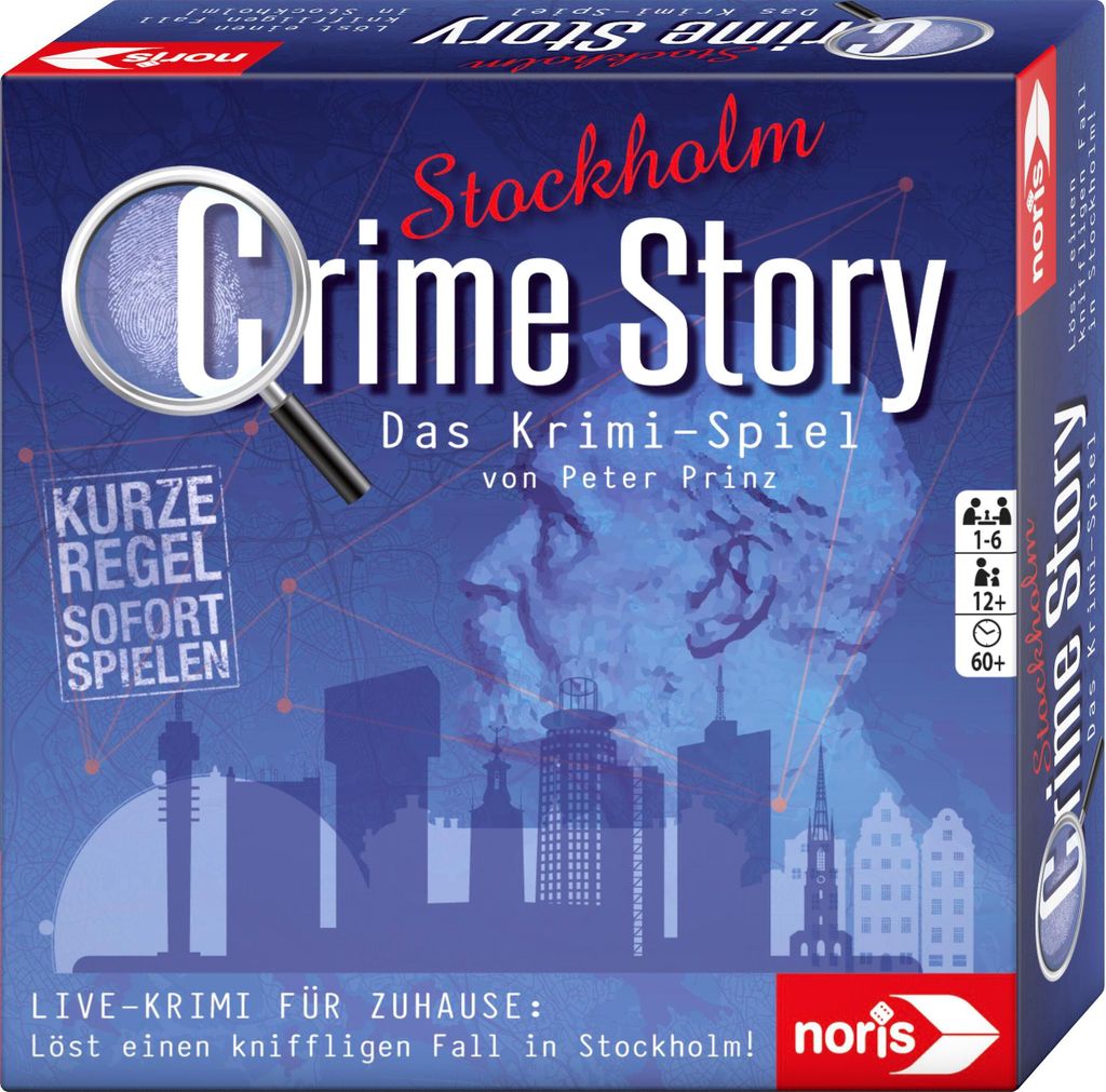 Noris 606201969 Crime Story Stockholm-Das Detektiv Spiel-Storybasiertes Krimi-Kartenspiel, ab 12 Jahren
