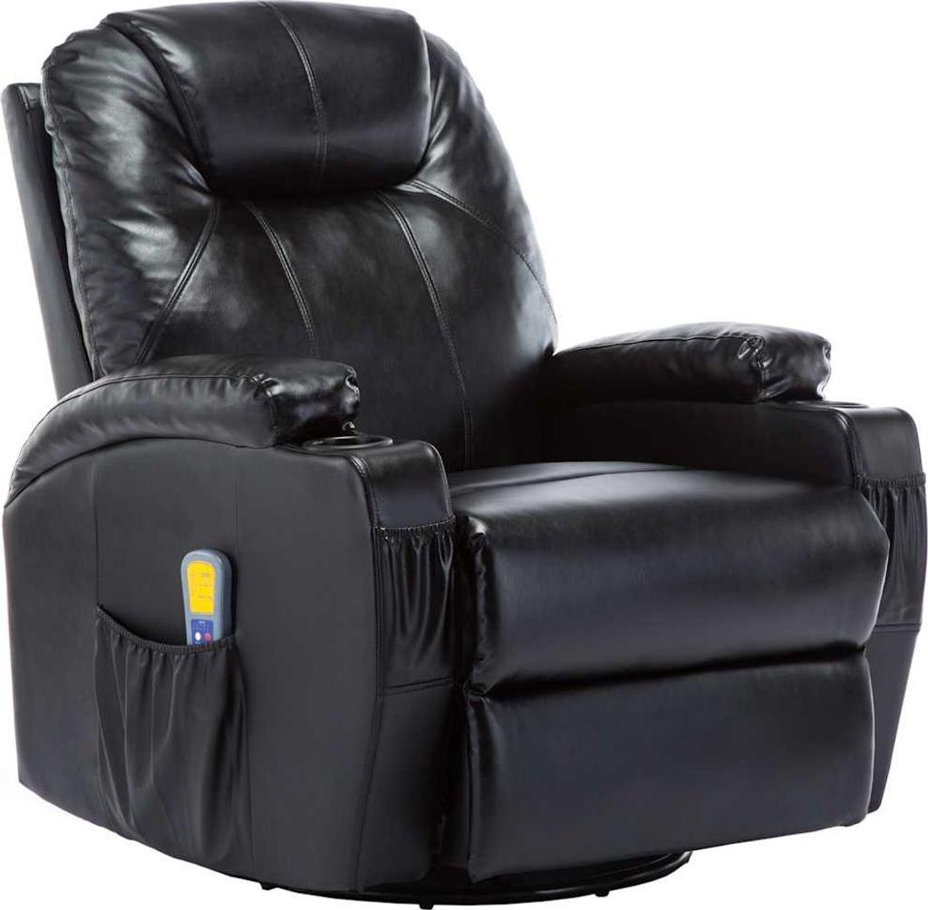 masážne hojdacie kreslo vidaXL Black Imitation Leather Obrázok produktu 