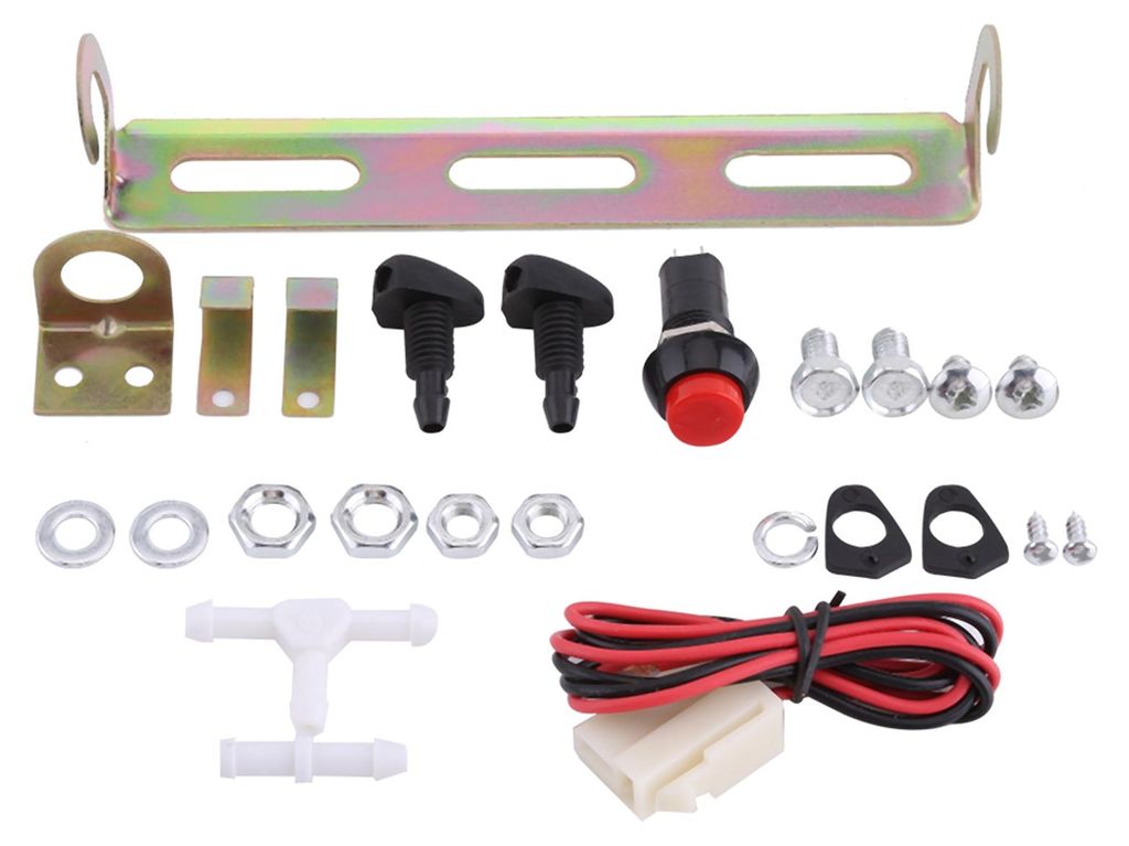 12-V-Universal-Scheibenwaschpumpe mit Jet-Knopfschalter für Oldtimer