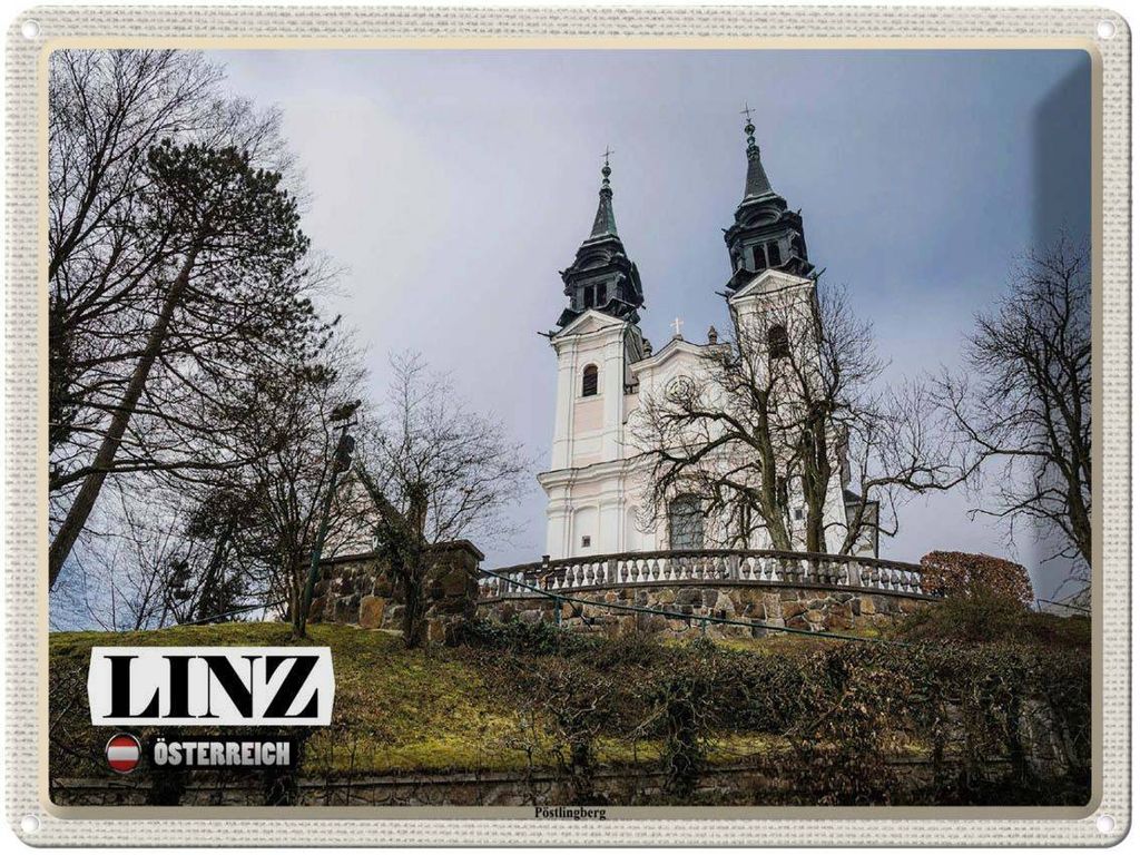 vianmo Blechschild 30x40 cm Linz Österreich Pöstlingberg Bildmotiv Reisemotiv Abenteuer Reisen
