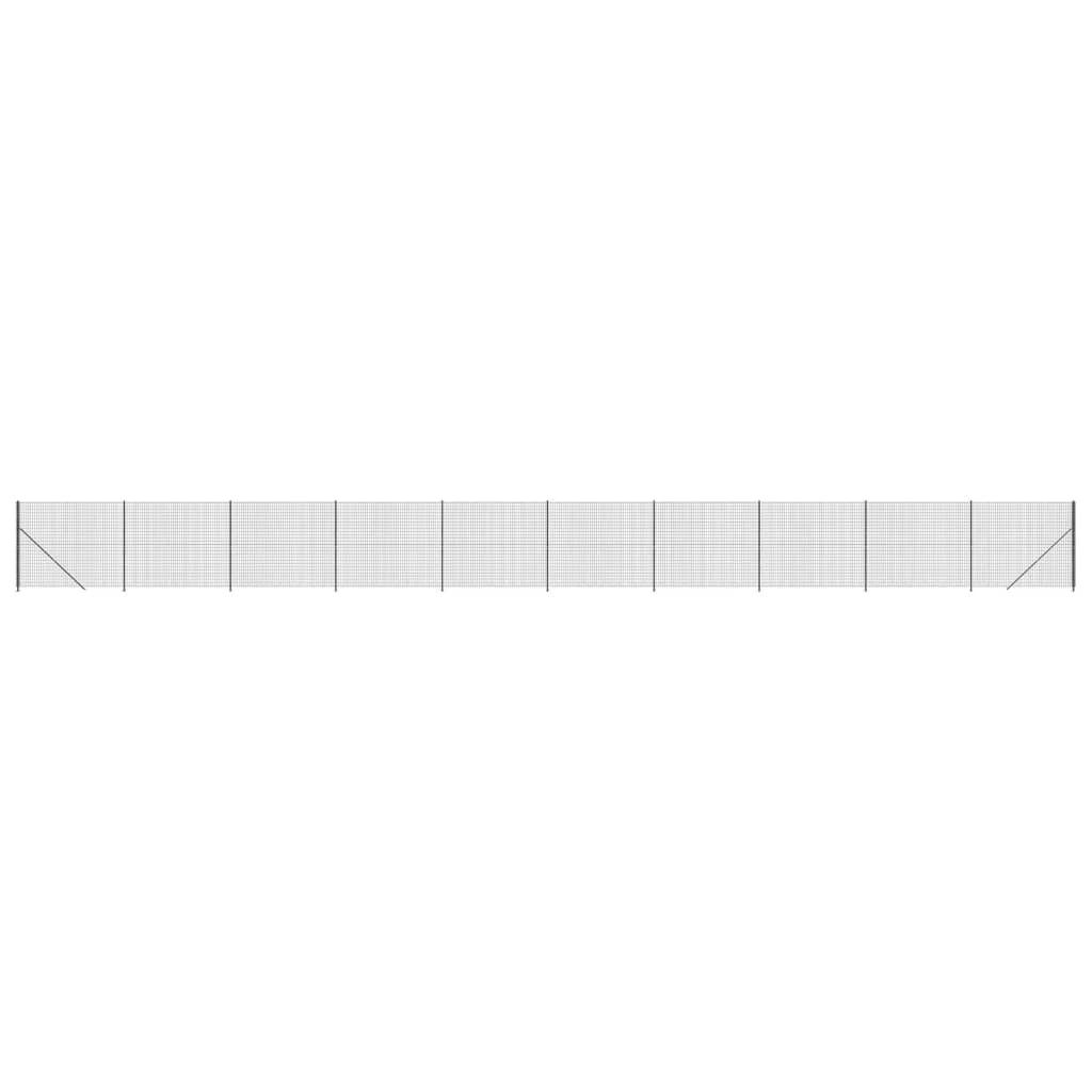 Maschendrahtzaun mit Bodenflansch Anthrazit 1,6x25 m