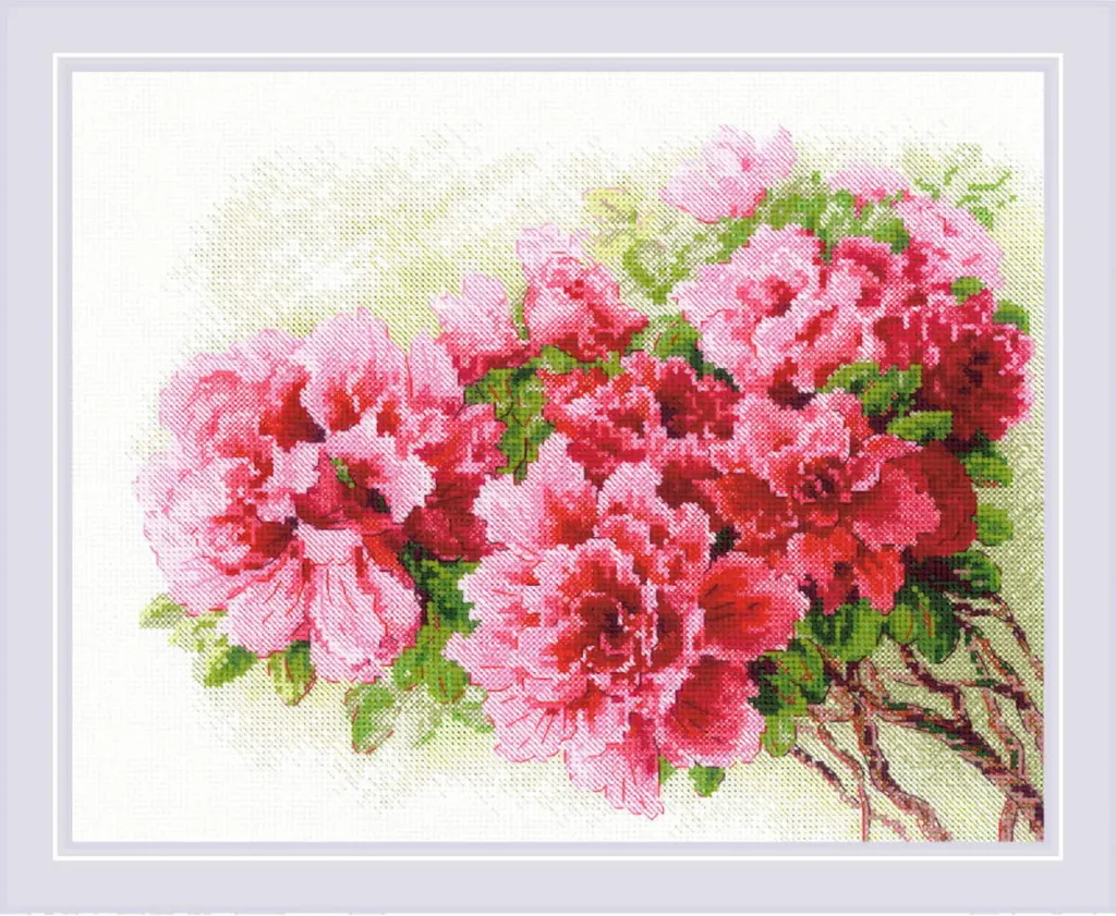 Riolis Kit de broderie au point de croix Merveilleuse Azalée 30x24cm
