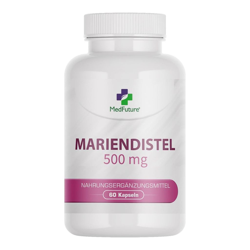 Mariendistel 500 mg 60 Kapseln, unterstützt die Produktbild 