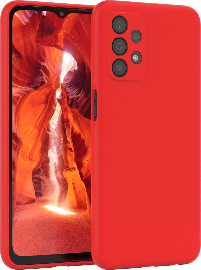EAZY CASE Silikonhülle für Samsung Galaxy A23 5G Silikon Backcover Schutz in Rot