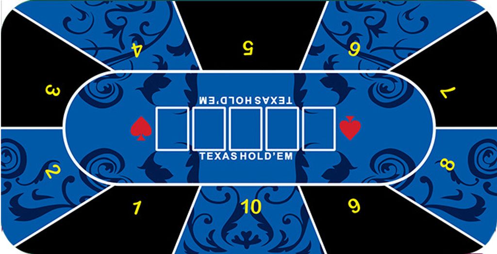 Pokermatte Blau Marineblau 120x60x0,2 cm mit rutschfester Unterseite, Karten gleiten mühelos