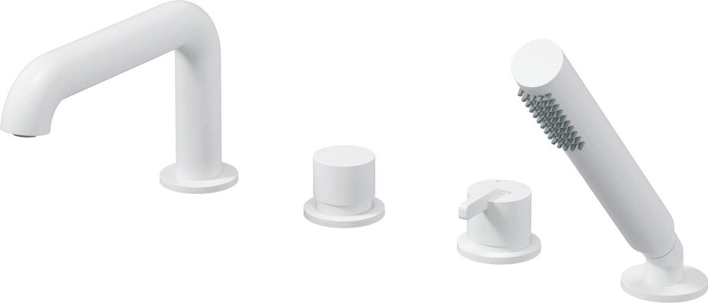 4-hole bath mixer with shower set