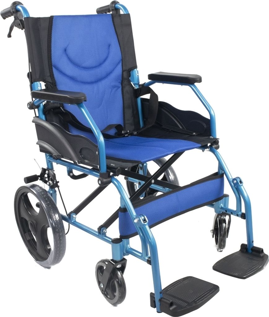 Rollstuhl faltbar Zwei Bremssysteme Sitz 46 cm Klappbare Produktbild 
