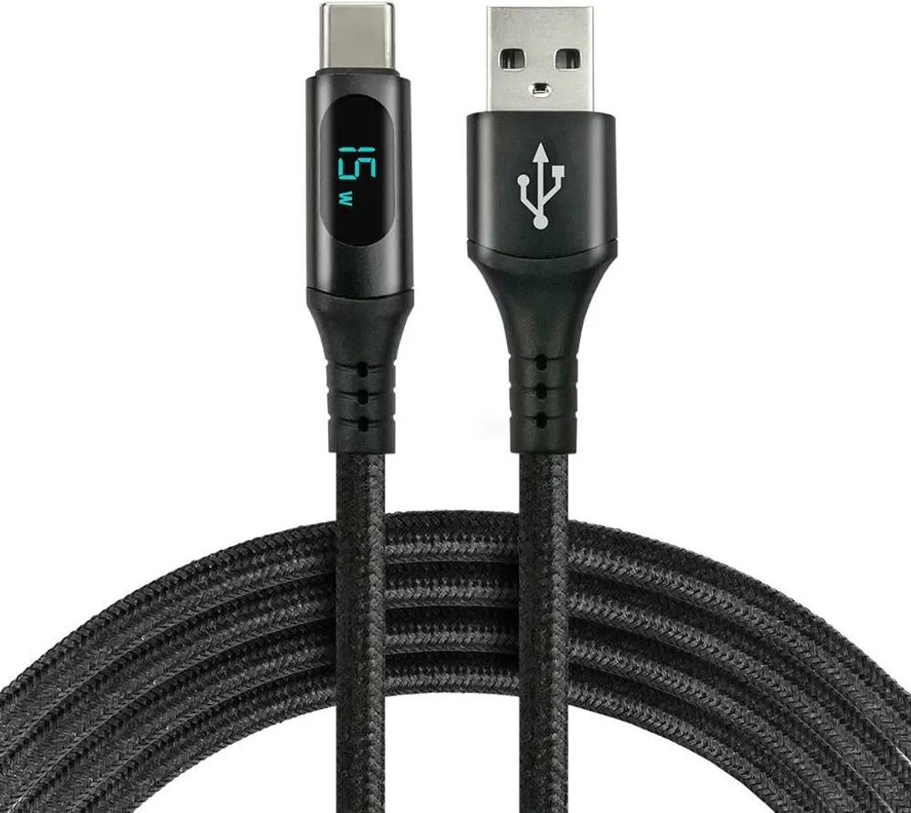 Cavo everActive CBB-2CBL 2m con Display LCD: Carica USB-C 3A Professionale