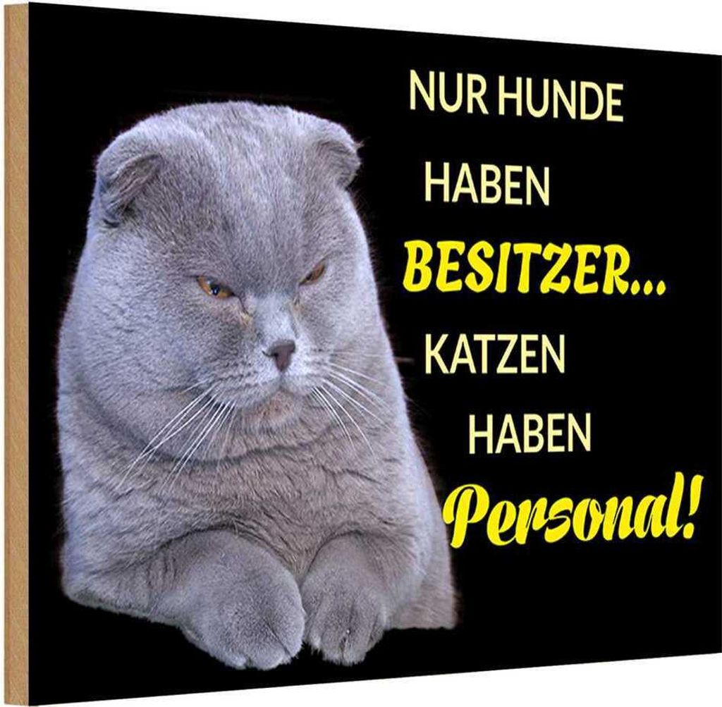 vianmo Holzschild 12x18 cm Hund hat Besitzer Katze Personal Tier Haustier