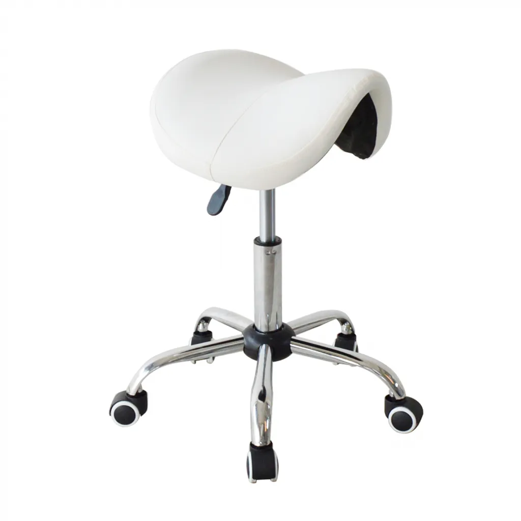 Tabouret de barbier ergonomique pivotant avec assise selle confortable