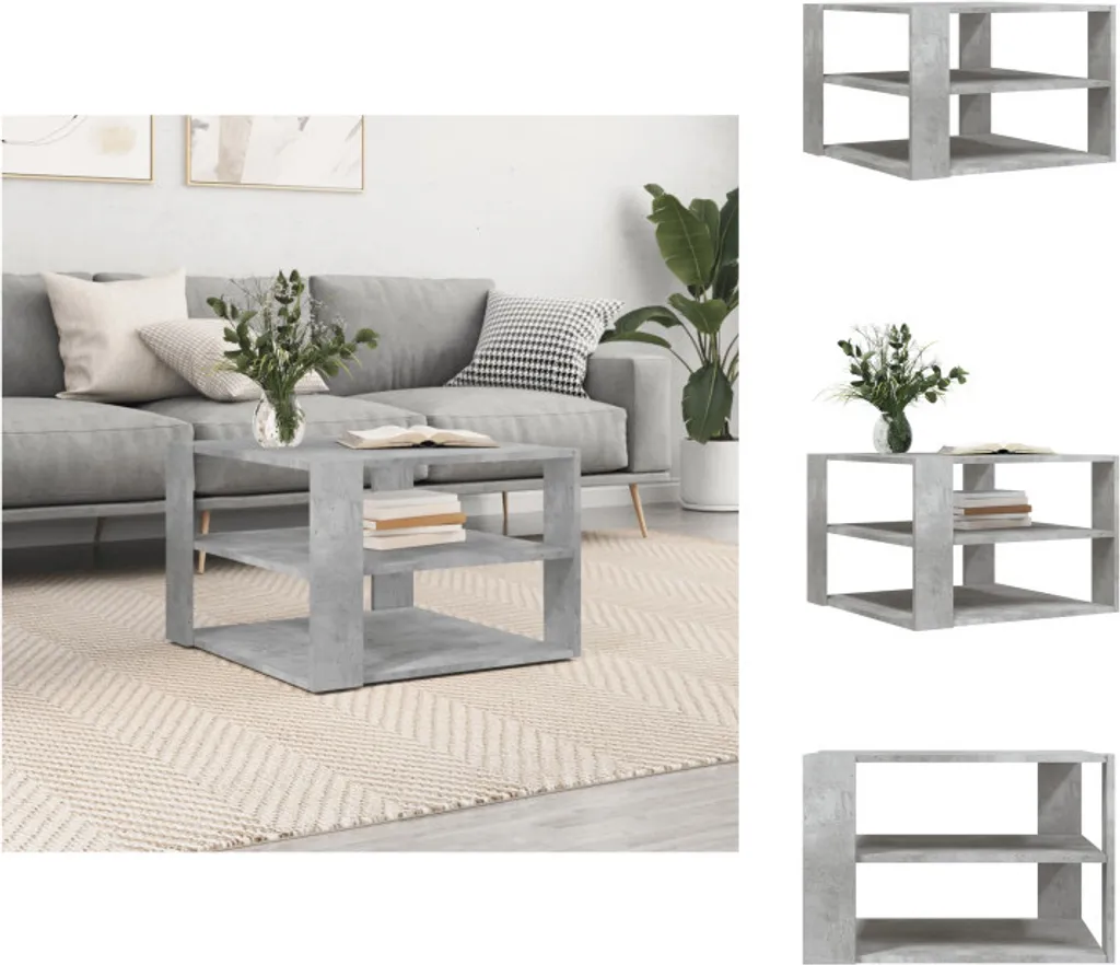 vidaXL Tavolino da caffè grigio cemento 59,5x59,5x40 cm materiale a base di legno - Tavolini da caffè