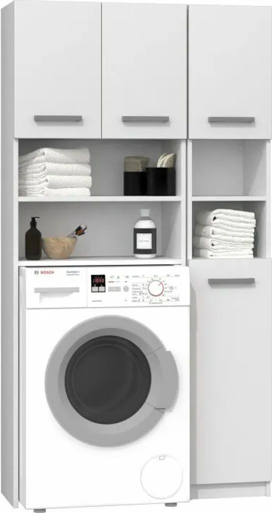 Waschmaschinenschrank Badschrank Badregal weiss Produktbild 