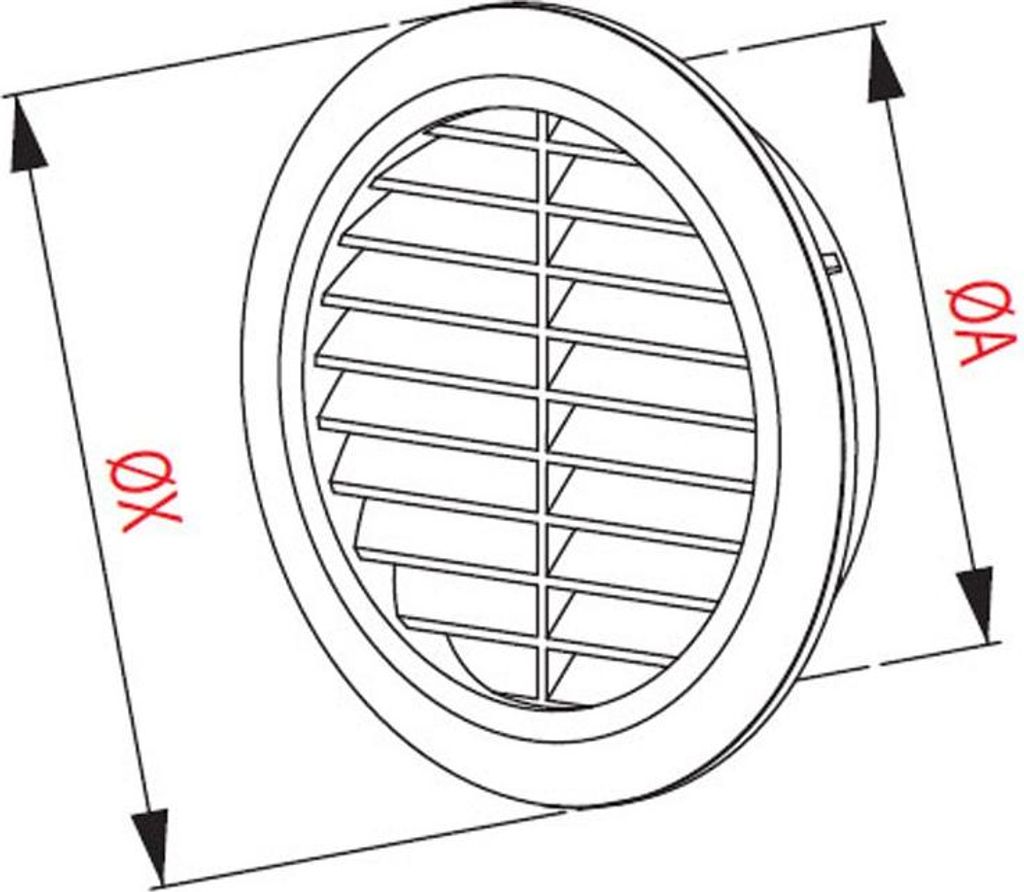 Schwarzes Rundes Lüftungsgitter 100 Mm – Mit Flansch Und Fliegengitter, ABS-Kunststoff, Insektenschutz Für Lüftungsschächte