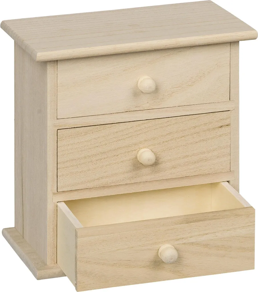 Rangement mini commode bois 16,5x17 cm pour trier vos petits objets - 2