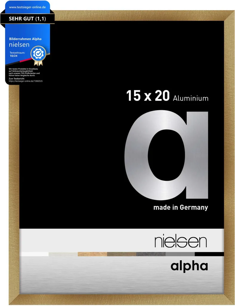 Cornice Nielsen in alluminio Alpha 15x20 cm ambra spazzolata