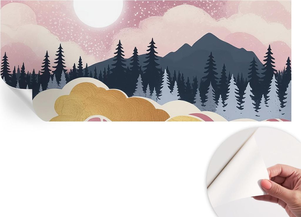 Selbstklebende Wandtapete - Dekorative Tapete für Wohnzimmer - Klebefolie für Wandbilder - Tapetenfolie für Wanddekoration - 208x146 cm - Rosa S...