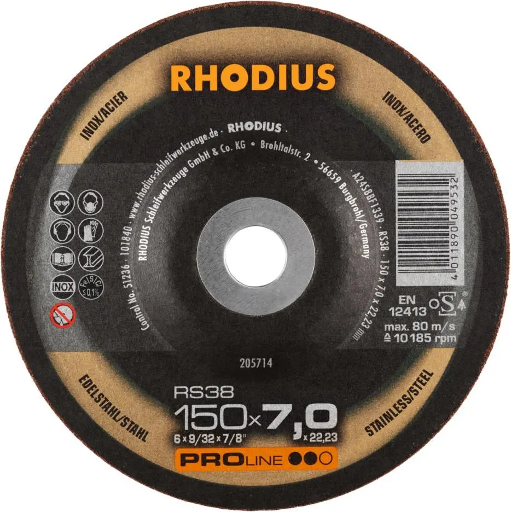 Éliminez les bavures sur Inox avec le disque Rhodius RS38 150x7x22