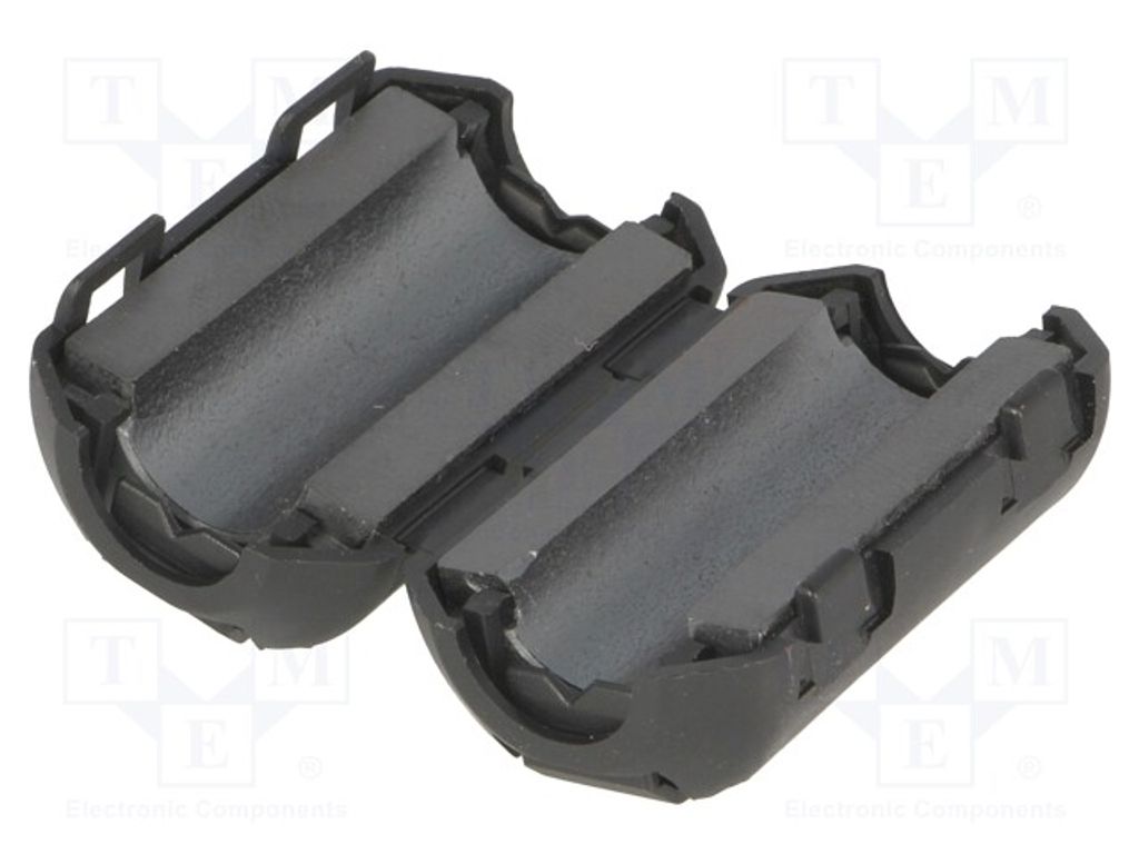 1x Ferrit: zweiteilig Ø: 9,5mm A: 21,5mm 144Ω auf Rundkabel B: 20mm FLF-102B Ferr