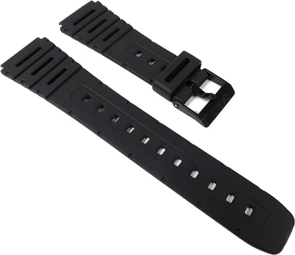 Bracelet Casio 20mm résine noire robuste pour W-720 et CA-53W vintage