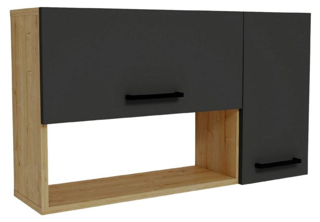 Anrichte aus Holz "Akasya" - 90 x 24 x 52 cm - Anthrazitgrau