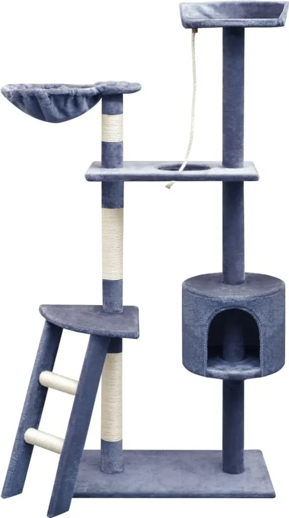 Tiragraffi Gatto 150 cm Robusto Blu Scuro | Sisal per Grandi Graffiatori