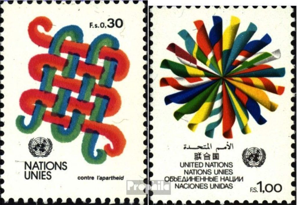 Briefmarken UNO - Genf 1982 Mi 103-104 (kompl.Ausg.) postfrisch Menschenrechte