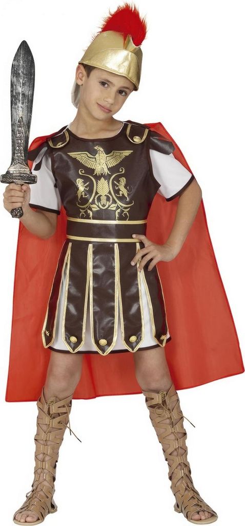 Fiestas Guirca - "Gladiator"-Kostüm für Jungen Set FG1432 (116) (Braun/Rot)