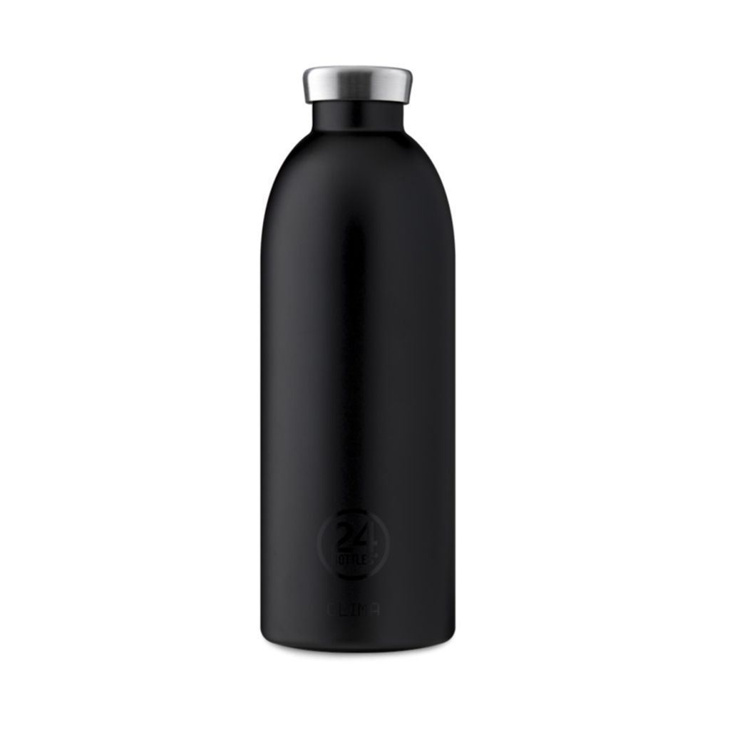 24Bottles Clima Bottle Tuxedo Black, 0,85 l, Schwarz, Edelstahl, 12 h, 24 h, 8,4 cm
