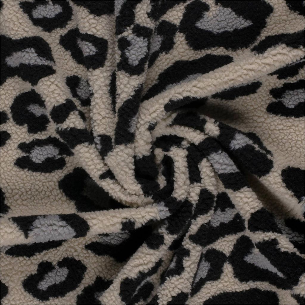 Teddystoff Leopard Fleecestoff Stoff ab 0,5mx155cm