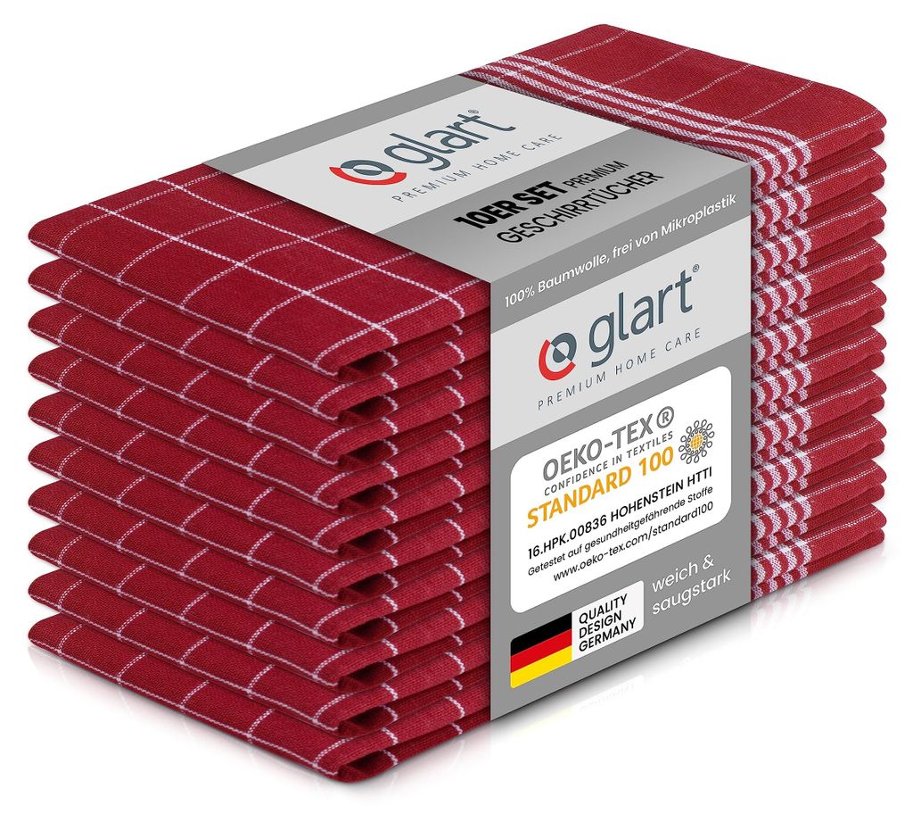 Glart 48RI2, 10 stuks. Keukenhanddoeken, 50x70 cm, 100% Productafbeelding 