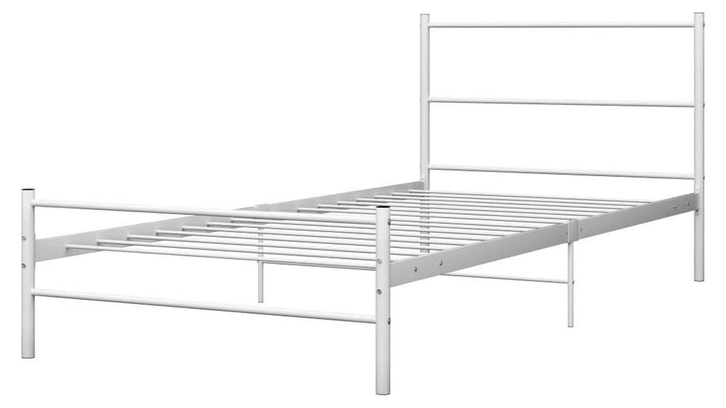 Bettgestell Metallbett Einzelbett Weiß 90x200cm