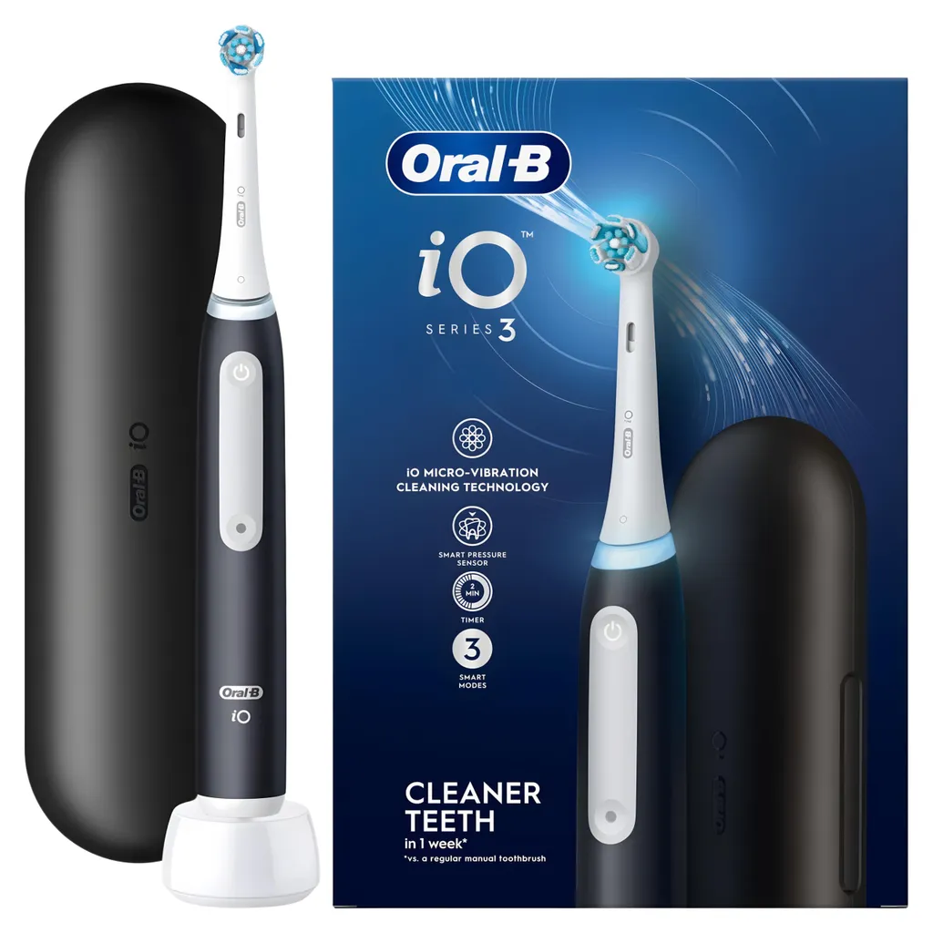 Oral-B iO 3 Nero Opaco Spazzolino Elettrico | Tecnologia Magnetica iO