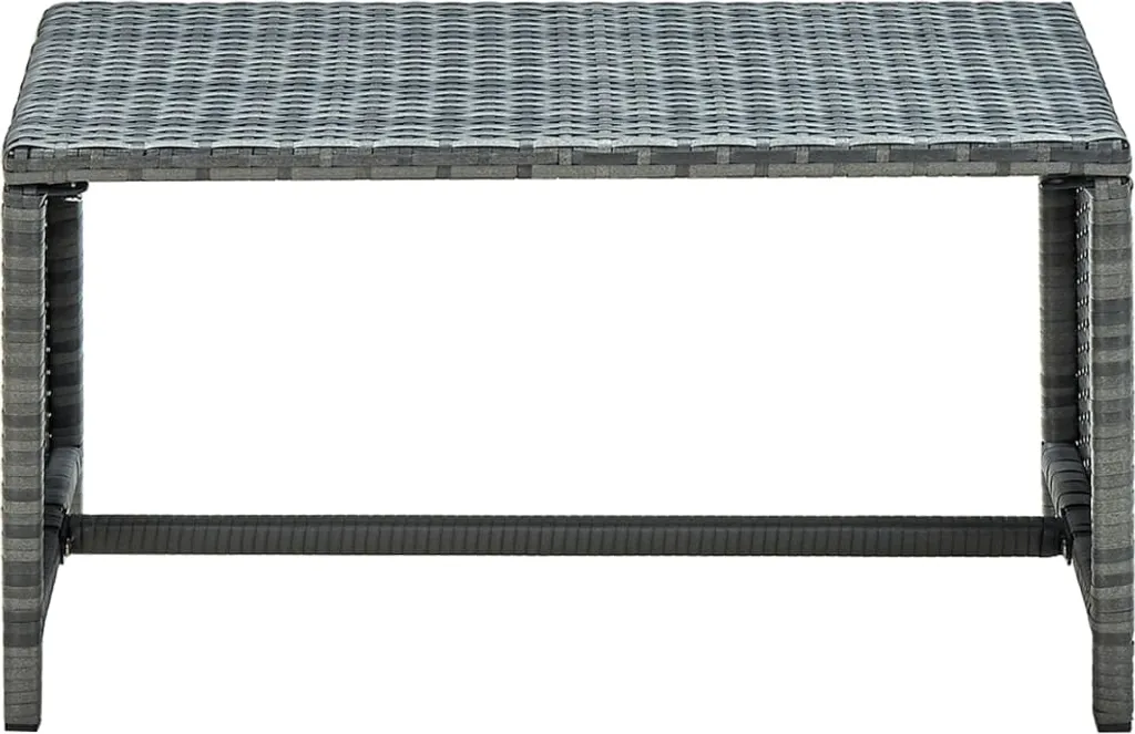 Table basse de balcon anthracite en poly rotin idéale petit espace