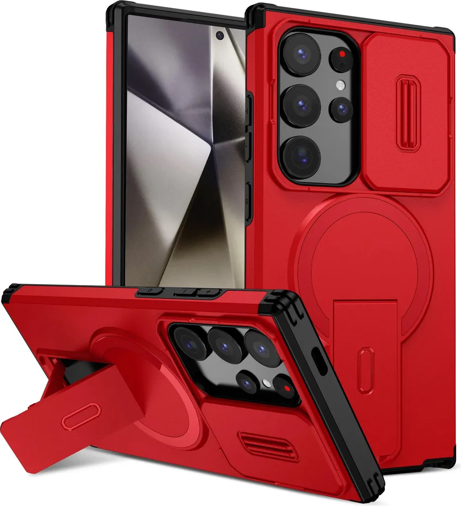 DASFOND Cover Per Samsung S24 Ultra – Rigida Militare Con Anello Cavalletto E Supporto Magnetico – Blu