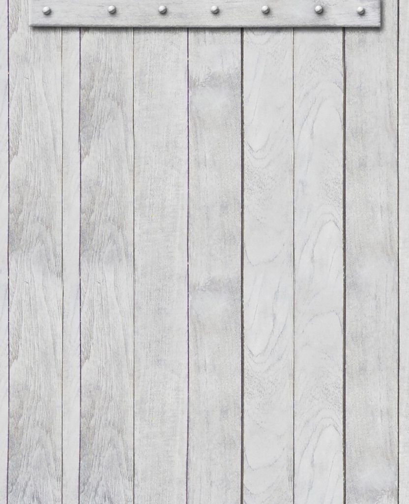 Wallario Sticker / Aufkleber für Kühlschrank / Geschirrspüler / Küchenschränke, selbstklebende Folie - 60 x 80 cm, Motiv: Graue Holztür