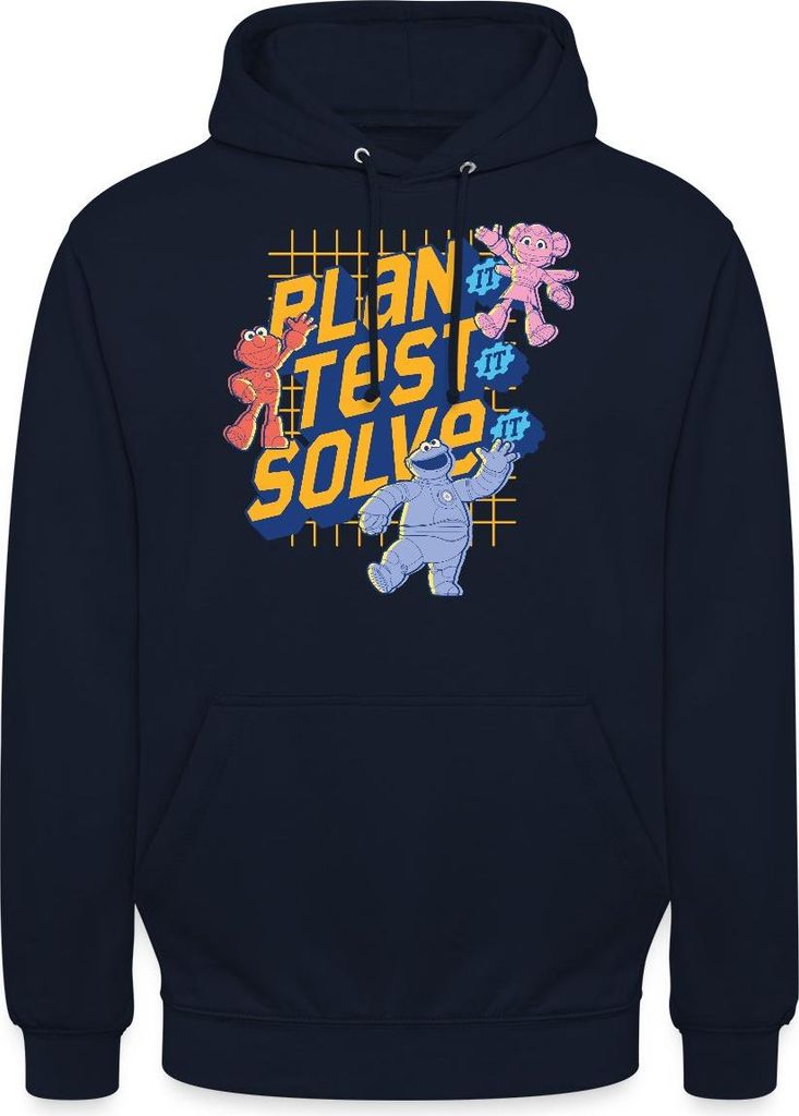 Spreadshirt Mecha Builders Team Plan It Solve It Uni Hoodie, L, Navy